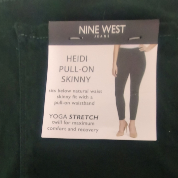 New Nine West Dark Green Pull On Jeans / Size 14 - Picture 7 of 8